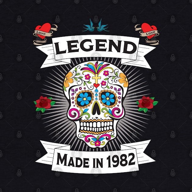 41st Birthday - Sugar Skull Legend Made In 1982 by Kudostees